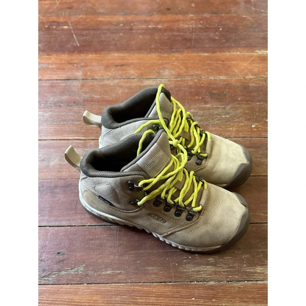 Women's Keen NXIS Explorer Mid Waterproof Hiking Boots Size 6 Beige Tan Brown